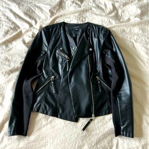 Vero Moda black fake leather jacket size large